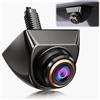 Biglumin Telecamera per Retromarcia 360° con Visione Notturna 170° 1080P, Impermeabile IP69, Compatibile con Schermi LCD/TFT, Universale per Auto 12V-24V, con Cavo da 6m e Accessori (Bordo dorato)