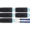 Kingston DataTraveler Exodia 64GB USB 3.2 (Bulk 5 Pack) Flash Drives for Computer or Laptop (DTX/64GB) Bundle with 2 Everything But Stromboli Lanyards