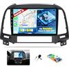 Zomolither 8-CORE 4G+64G Zomolither Android 15 Carplay Autoradio per Hyundai Santa Fe 2006-2012, DSP Carplay Nav GPS, 9 Stereo con Schermo Bluetooth Radio con Android Auto FM/RDS 32EQ Mirror Link +MIC