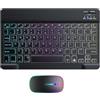 Generic Kit Tastiera E Senza Fili - Tastiera Wireless Retroilluminata Multicolore Con Tasti Silenziosi E Layout Italiano, LED Ottico A 7 Colori | Set Wireless Illuminato Per Laptop Desk