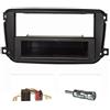 tomzz Audio 2451-035 Set coperchio radio compatibile con Smart fortwo (451) facelift dal 10/2010 nero con adattatore radio ISO adattatore antenna ISO DIN