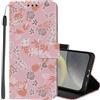 Lonrapa Cover per Samsung Galaxy A15 5G Custodia in PU Pelle Portafoglio per Galaxy A15 4G Fiori Colorati Motivo Bello a Libro Flip Caso con Magnetica Antiurto Protettiva Cover - Fiori Rosa Marrone