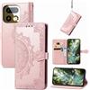 Fertuo Cover per Realme 16 Pro Plus 5G, Custodia Portafoglio a Libro in Pelle Flip Case con Porta Carte, Chiusura Magnetica e Stand [Disegni di Mandala] Interno Silicone Sottile Antiurto, Oro Rosa