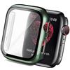 Yolovie Compatibile con Apple Watch Case Proteggi Schermo in Vetro temperato 42mm, Serie 3/2/1 Slim Cover Bumper Cornice Protettiva per PC Protezione Completa per iwatch (42mm Verde)