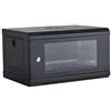 Generico Armadio Rack da Parete 6U 19 in Acciaio Nero con Porta in Vetro Temperato e Serratura - 53x40x30 cm - Compatto e Ventilato per Server, Switch, Router, DVR e NVR