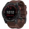 Koelaa 22mm QuickFit Cinturino per Garmin Fenix 7/6/6 Pro/5/8 47mm, Cinturino Silicone Traspirante Ricambio per Fenix 7 Pro/5 Plus/Forerunner 965/955/945/935/Epix 2/Pro 47mm - Marrone Scuro