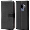 Verco custodia per Samsung Galaxy S9 Plus, Case per Galaxy S9+ Cover PU Pelle Portafoglio Protettiva, Nero