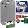 mt key Kit di riparazione RENAULT Kit chiave auto Smartkey Telecomando Custodia sostitutiva con 2 pulsanti + chiave di emergenza Vuoto + pulsante + batteria per Renault Laguna 2 Espace 4
