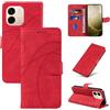 LACAE Cover a Libro per Oppo A6x 5G 4G / A6 5G 4G - Custodia Flip PU Pelle con Porta Carte, Supporto, Magnetica Case (Red)