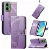 JIUNINE Cover a Libro per Motorola Moto G06 / G06 Power, Viola | Custodia Portafoglio Antiurto in Pelle Sintetica, Motivo Farfalle 3D, Portacarte, Supporto Regolabile, Chiusura Magnetica