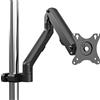 WORLDLIFT Supporto per monitor a braccio regolabile in altezza con montaggio a palo per schermi da 17-27, molla meccanica, compatibile con VESA 75x75 e 100x100 - Capacità di carico fino a 7kg