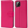 Verco custodia per Samsung A22 4G, Samsung M22 Case per Samsung Galaxy A22 4G / M22 Cover PU Pelle Portafoglio Protettiva, Rosa