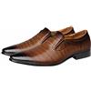Generisch Scarpe in pelle da uomo senza lacci, scarpe da uomo eleganti classiche mocassini traspiranti scarpe casual estive scarpe basse Derby scarpe vintage scarpe comode da sposa, marrone, 44 EU