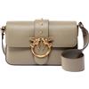 Pinko borsa a tracolla Love One Mini Slouchy FL Noce - Antique Gold grigio talpa