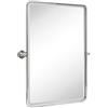 TEHOME Specchio rettangolare da bagno inclinabile con cornice in metallo cromato, 68 x 89 cm, specchio da bagno inclinabile smussato per parete