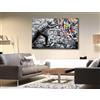 GILDE Quadro decorativo grande XXL, da parete per soggiorno, grande, in metallo, effetto graffiti, effetto 3D, motivo graffiti, multicolore, 120 x 80 cm