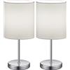 RL LIVE YOUR LIGHT Reality Leuchten R50491001 Jerry Lampada da Tavolo Paralume in Tessuto, E14, 40.W, Bianco, 13.X 13.X 28.5.Cm (Confezione da 2)