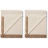 Martina Home Spiga Foulard Multiuso, 80% Cotone, 20% Poliestere, Ecru e Beige, 130 x 180 cm (Confezione da 2)