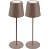 Briloner - Lampada da tavolo LED senza fili con touch, dimmerabile a passi, regolabile in altezza, lampada da comodino, lettura, campeggio, ricaricabile, esterno, 36x10,5 cm, sabbia umbra