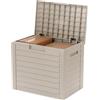 IRIS USA - Scatola portaoggetti per esterni, con serratura e protezione dai raggi UV, resistente alle intemperie, per cuscini, attrezzi da giardino e forniture per piscina, resina impermeabile, design