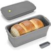 VINATO Stampo per Pane Pieghevole Silicone con Coperchio, Stampo per Pane con Struttura in Metallo, Teglia per Toast Torta Antiaderente Resistente al Calore, 32×14,5×11,5cm (Grigio)