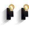 B.K.Licht Lampada da parete orientabile in metallo nero, adatta per 1 lampadina E27 non inclusa max. 60W, applique da muro per salotto o sala, faretto stile industriale per entrata o scale IP20