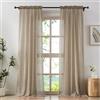 Anpark Tende trasparenti beige marrone chiaro, lunghe 213 cm, per camera da letto e soggiorno, in cotone naturale, testurizzato, filtraggio della luce, tende velate con tasca per asta, 132 x 213 cm, 2