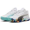 Puma Scarpe da Tennis Unisex Nova Elite, Puma White Puma Black Vivid Blue Heat Fire, 37.5 EU
