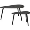 WELL HOME MOBILIARIO & DECORACIÓN Well Home Set di 2 tavolini ausiliari a forma di goccia, eleganti e funzionali, colore nero