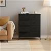 FurnitureR Mobile portaoggetti per bambini con 8 cassetti, armadio portaoggetti in tessuto nero, cornice metallica con ripiano in legno, grande cassapanca per giocattoli e vestiti, 80 x 30 x 102 cm