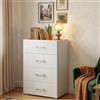 Dmora - Cassettiera Aster, Settimanale a 4 cassetti per camera da letto, Mobiletto multiuso da ufficio o studio, 50x41h87 cm, Bianco e Cemento