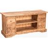 Biscottini Mobile TV Bianco Shabby Chic 129,5 x 60,5 x 40,5 cm Made in Italy - Mobili Porta TV Legno massello di Tiglio - Mobile TV Soggiorno - Mobili TV