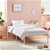 FurnitureR Letto singolo da 0,9 m, struttura in metallo industriale, letto in metallo per adolescenti, ragazzi, ragazze, adolescenti, bambini, adatto per camera da letto, dormitorio studentesco e
