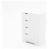 FurnitureR Tavolino con cassetti e armadio, tavolino da salotto per divano o angolo di stanza, mobile compatto per libri e accessori, bianco