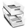 madesmart Organizer Multiuso in plastica a 2 Ripiani con Scomparti Estraibili, sotto Il lavandino e Organizer per armadietti, Gelo