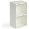 FurnitureR Comodino per bambini, bianco a 2 livelli, piccolo ripiano aperto, mobile per la cameretta dei bambini, stile moderno minimalista, 29 x 24 x 54 cm