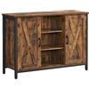 VASAGLE Mobile da Cucina, Credenza, Armadietto con Scomparti Chiusi e Ripiani, Ante in Stile Fienile, per Sala da Pranzo Cucina Soggiorno Ingresso, Industriale, Marrone Vintage e Nero LSC098B01