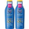 NIVEA SUN Protect & Hydrate SPF 50+ 200 ml, Crema solare 50+ idratante 48h ad assorbimento rapido, Protezione solare 50+ resistente all'acqua arricchita con Vitamina C e Acido Ialuronico