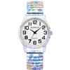 OIDEA Boho - Orologio elastico da donna: orologi rotondi analogici al quarzo per signora scala numeri arabi grandi chiari e facili da leggere cinturino in lega - per il tempo libero affari regali,