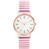 OIDEA Orologio da polso elastico da donna: orologio con cinturino elastico in acciaio inossidabile numeri grandi e facile da leggere quadrante bianco - per uso quotidiano, Rosa, Bracciale