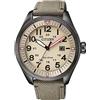 CITIZEN Orologio analogico al quarzo da uomo con cinturino in nylon AW5005-12X, cachi, Bracciale