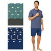 CONQUISTA Pigiama Uomo Cotone Corto, Maglia Serafino, Art. 3717, Colore Blu Oceano (IT, Testo, M, Regular, Regular, Blu Oceano)