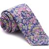 Cencibel Smart Casual Cravatta Liberty Tatum Blu Fiori Rosa Celeste e Gialle, blu cielo, Taglia unica