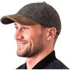 Hatman of Ireland Berretto da baseball da uomo 100% Donegal Tweed con visiera in pelle scamosciata Made in Irlanda, Carbone, Taglia unica
