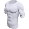 XUANFXPJ T-Shirt Muscolare Imbottita da Uomo T-Shirt con Muscoli Addominali Finti, Biancheria Intima Invisibile con Muscoli Addominali, Top con Muscoli Finti Traspiranti Senza Cuciture(L)