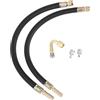 INFINAUTO 1Set 45 Gradi Estensione Valvola Pneumatico in Rame con Flessibile Plastica 300mm Estensione Valvola Pneumatico per Auto Moto Camper Camion Bici