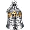 BOBIJOO Jewelry - Bell portafortuna Protezione Biker Moto 316L Acciaio Americano Biker Live To Ride