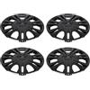 VekAuto 4 Pz Coprimozzo Copriruota Copricerchio Ruota R15 Nero Plastica