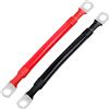 JatilEr 2 cavi per batteria 12 V M10, cavi batteria da 15 cm, cavo per batteria auto 35 mm rame puro, cavi per batteria 12 V, resistenti, per moto, batterie solari auto, cavi di messa a terra auto