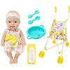 Generisch Bambola con passeggino, set di per bambole per giochi di ruolo realistici, set da 10 pollici con per carrozzina, set di giochi di ruolo per bambini e bambine 3 anni in su
